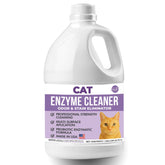 Aviano Cat Enzyme Cleaner bottle pour demonstrates easy odor elimination for pet messes.