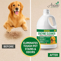 Aviano Enzyme Cleaner for pet bedding and crates neutralizes smells and prevents lingering odors.