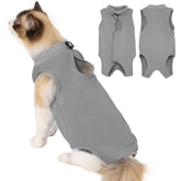 Avont cat recovery suit front view showing breathable fabric for post-surgery wear