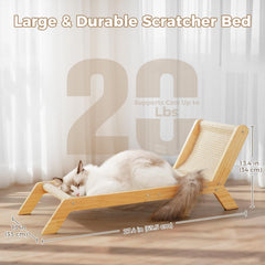 Avont Cat Scratcher Bed elevated frame keeps cats dry and comfy.
