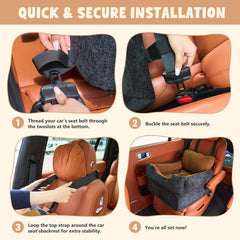 Avont Dog Car Booster Seat multipurpose bed offers cozy resting spot at home or on trips.