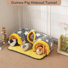 Avont Guinea Pig Hideout Tunnel inside view reveals plush comfort for napping and hiding