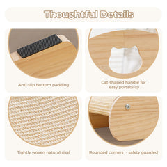 Avont Sisal Cat Scratcher Bed nap zone close-up reveals cozy resting spot.