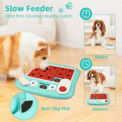 AVOAR puzzle toy slider interaction demonstrates feeding-time engagement.