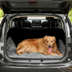 Awjcsv dog bed soft flannel material creates cozy comfort on long drives.