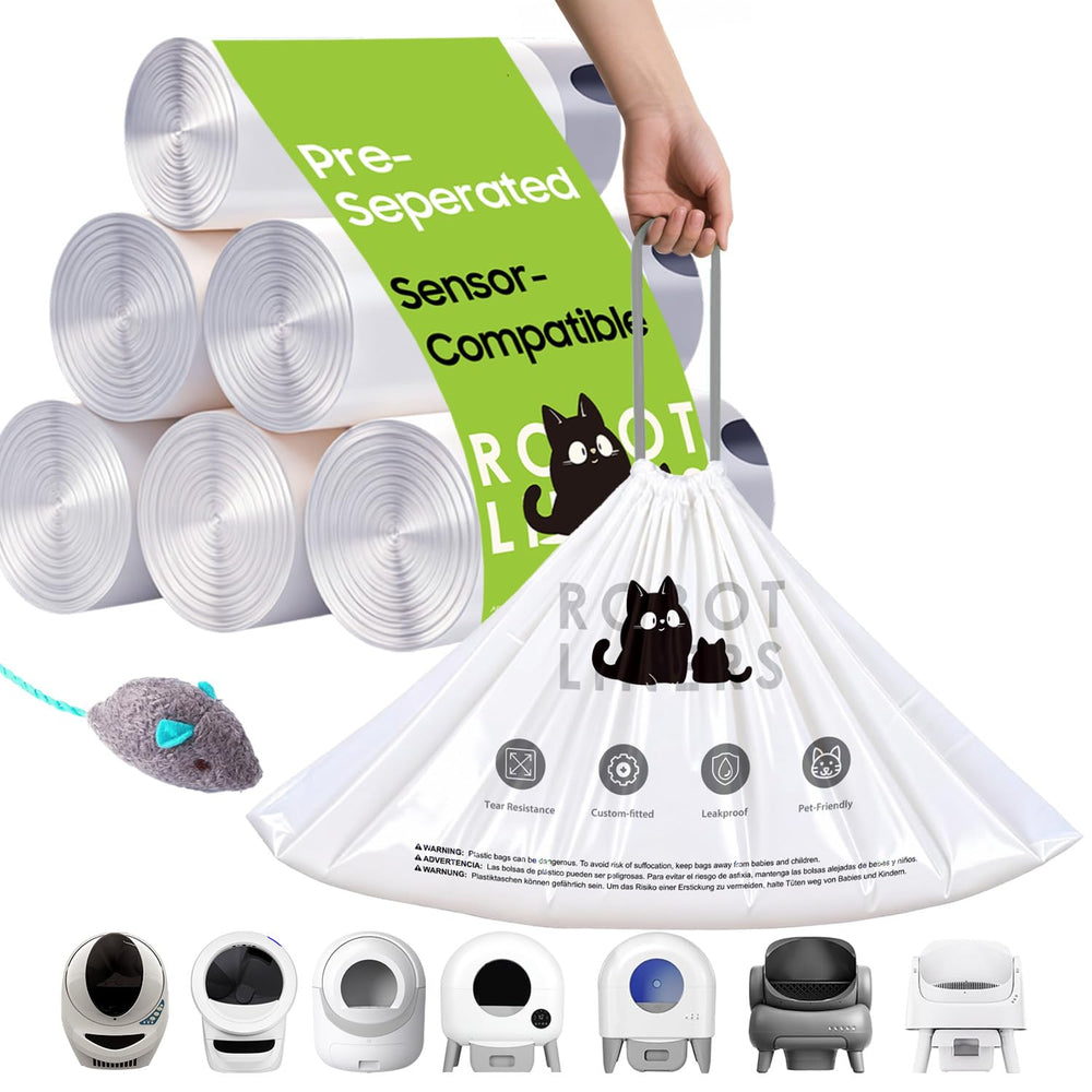 AWoHH 180-tear-free bulk-pack bags for automatic litter boxes and odor control
