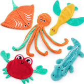 AWOOF crab squeaky toy for interactive fetch and mental stimulation