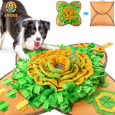 AWOOF snuffle mat centerpiece highlights big orange flower to spark foraging exploration.