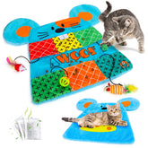 AWOOOF Cat Mat soft plush top view shows cozy play surface.