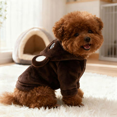 AXIIJGL dog hoodie bear ears side view secure fit during outings