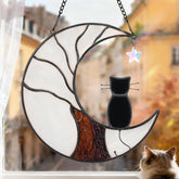 Ayadon cat memorial suncatcher moon and life-tree window display for remembrance