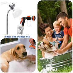 AYBBSHOW six-point-six-foot hose provides flexible indoor or outdoor washing.