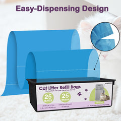 AYKEME tapered-bottom bags ease removal when full during disposal.