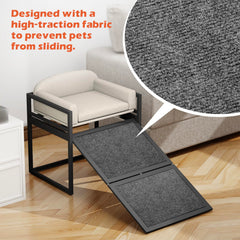 AZV dog stairs cushioned chair-ramp combo keeps pets comfy beside you.