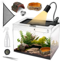 AZV reptile terrarium starter kit exterior view, compact desktop habitat for small reptiles.