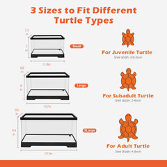 AZV Small Turtle Tank Kit basking platform image emphasizes safe heat basking for growth.