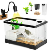 AZV Small Turtle Tank Kit desktop setup shows quiet filtration for a calm workspace.