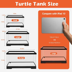 AZV Small Turtle Tank Kit filter closeup highlights silent 3W filtration keeping water clear.