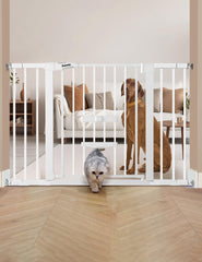 BABELIO 29-48 inch gate with extensions shown for a flexible doorway fit.