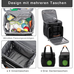 BABEYER Pet Grooming Bag interior layout with multiple pockets for easy tool separation.