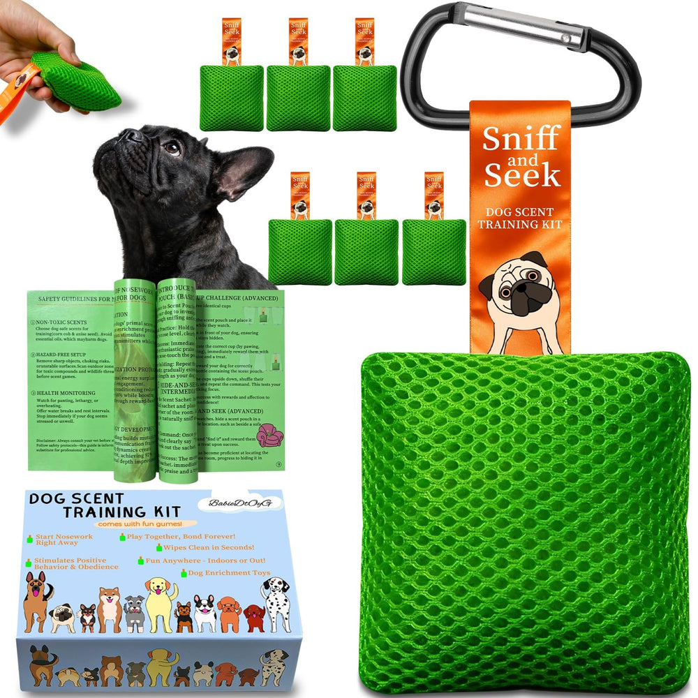 BabieDtOyG dog scent training kit cover highlights green packaging for engaging scent play