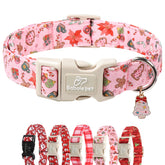 Babole Pet Christmas collar gingerbread pattern pink background ideal for holiday photos