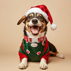 Babole Pet Christmas dog collar featuring snowflakes for holiday photos.