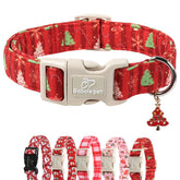 Babole Pet Christmas dog collar with tree pattern for festive everyday wear.