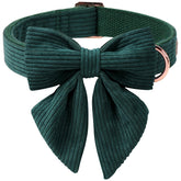 Babole Pet corduroy dog collar with laday bow XS—adjustable fit for growing dogs