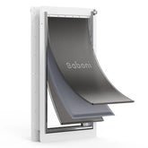 Baboni 3-Flaps pet door front view shows durable steel frame for long-lasting access