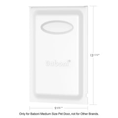 Baboni closing panel installed on medium door provides controlled entry for pets.