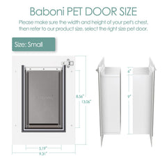 Baboni pet door double-flap highlights weather protection and energy efficiency.