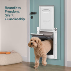 Baboni pet door magnetic-flaps closeup for quiet, seal-friendly operation
