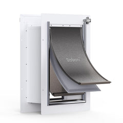 Baboni pet door wall installation with steel frame for a sturdy DIY setup