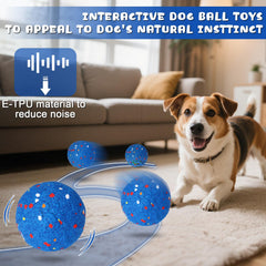 BABORUI Interactive Dog Ball side view highlights water-ready rugged design for indoor and outdoor play.