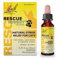 Bach Rescue Remedy Pet Dropper bottle ready for quick stress support in cats.
