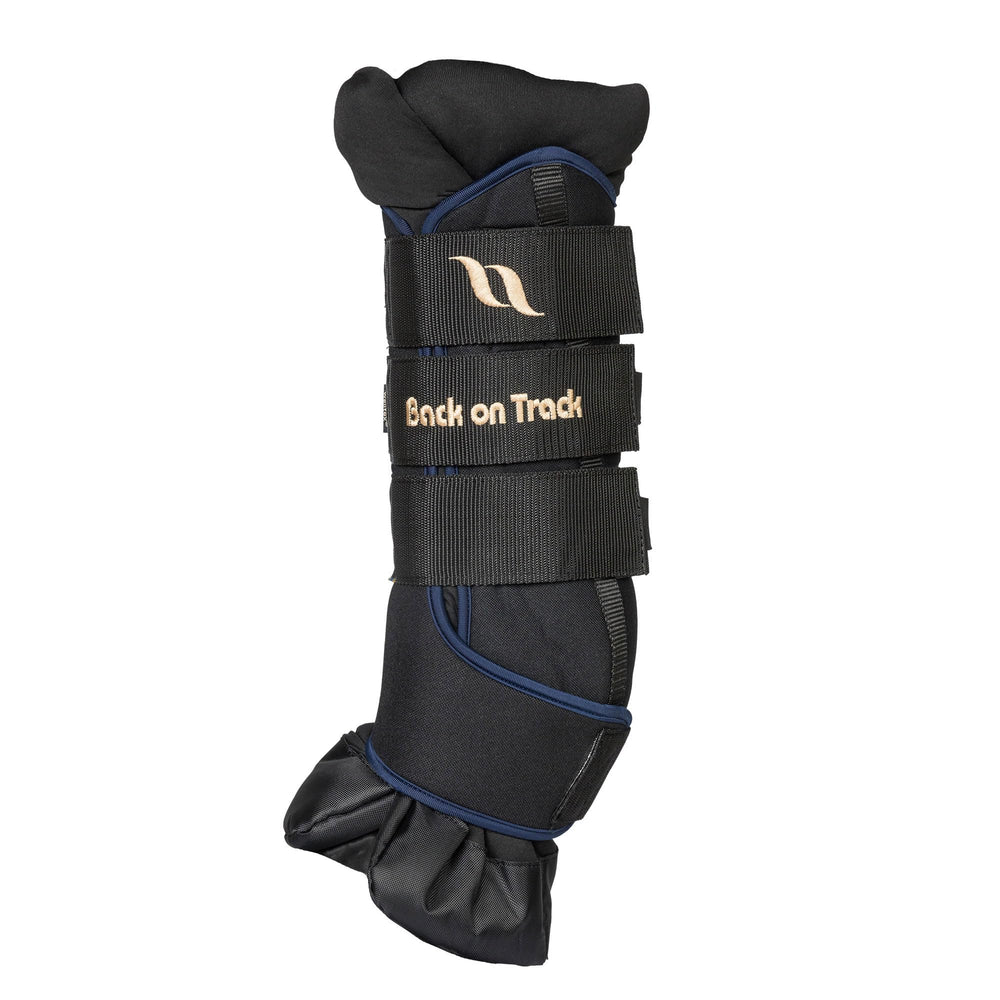 Back on Track Royal Quick Wraps Deluxe navy 18in closeup shows padded protection for joints.