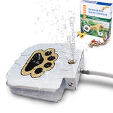 BACOENG outdoor water sprinkler installation view showing quick setup for pets
