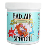 Bad Air Sponge odor-absorbent jar in a living room neutralizes odors.