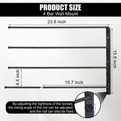 Badashun saddle pad rack rotating arms 4-bar design enabling easy reach.