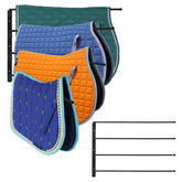 Badashun saddle pad rack wall mount 4-bar front view showcasing sturdy organization.