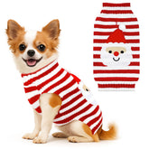 BAEJMJK dog christmas sweater striped red Santa on pup for warm holiday walks