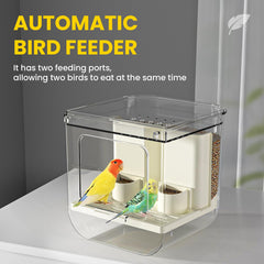 BAGHPBM No Mess Automatic Bird Feeder lid refilling access for quick tidy grain replenishment