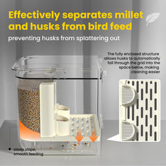 BAGHPBM No Mess Automatic Bird Feeder transparent container for monitoring seed levels at a glance