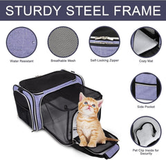 BAGLHER cat carrier breathable-mesh enhances airflow and pet visibility for calmer journeys.