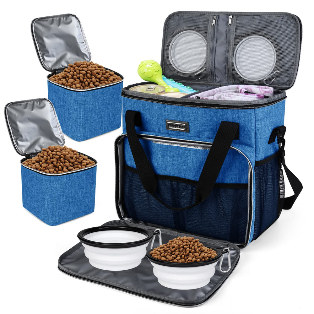 BAGLHER Dog Travel Bag front view showing organized pockets for easy packing