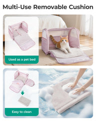 BAGSMART Cat Carrier internal leash keeps your pet secure on the move.