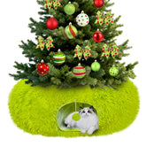 Bailiyake Christmas cat tunnel bed under the tree offers cozy hideaway and playful engagement for small cats.