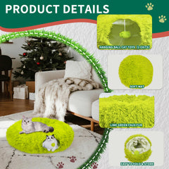 Bailiyake Christmas cat tunnel foldable setup for easy storage and travel.