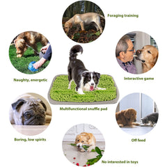 Bakumon Snuffle Mat with non-slip bottom keeps mat stable during foraging play.